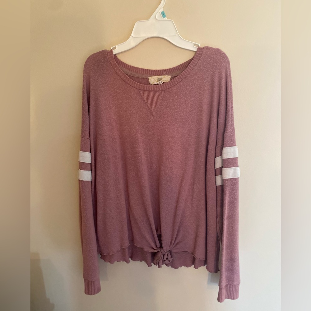 Pink Striped tuck shirt